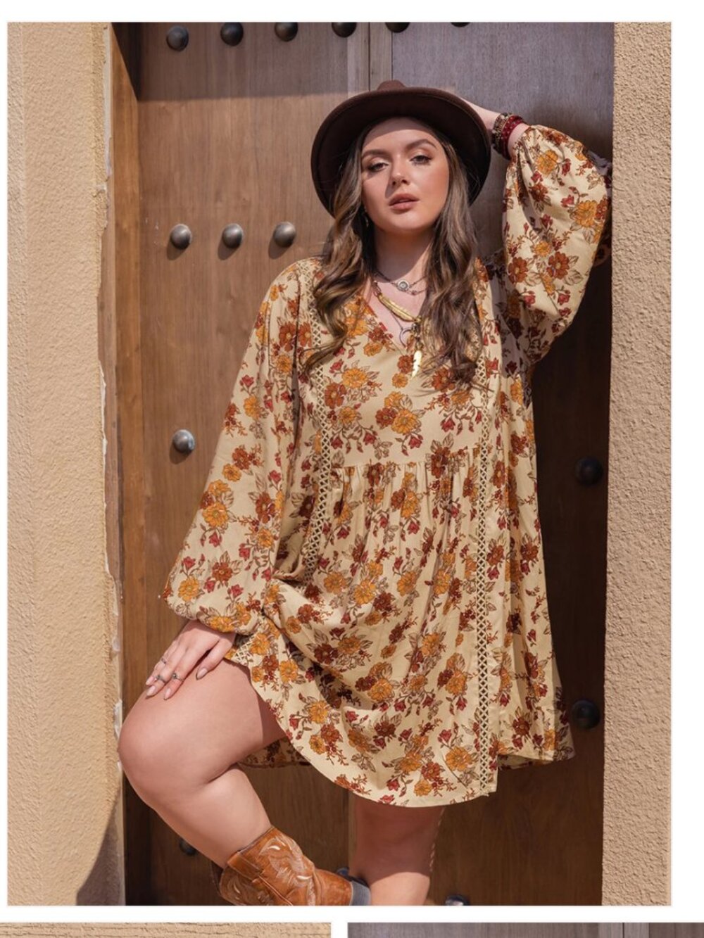 Rusttydustty floral Long Sleeve Tunic peasant Festival Dress sz 2XL